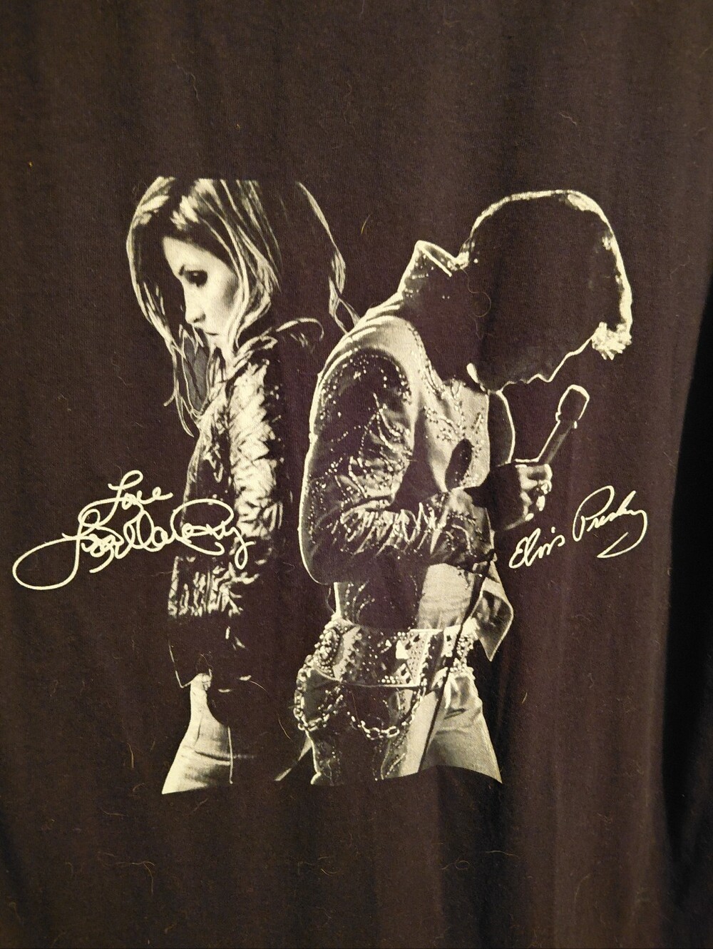 LOOK ELVIS & LISA MARIE BLACK T-SHIRT SIZE M